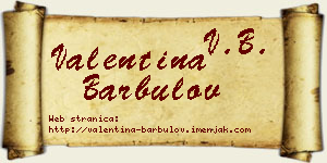 Valentina Barbulov vizit kartica